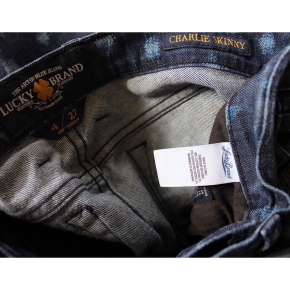 Lucky Brand Dotted Charlie Skinny Jeans 4 27 Preowned Dark - Picture 9 of 9